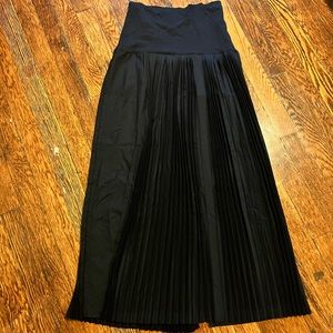 Vintage Yohji Yamamoto High Waisted Maxi Skirt w/ Slits and Pleats Size 3 Large